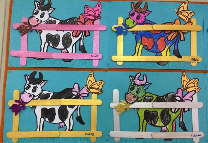 dil çubuğu-boyama ineklerimiz